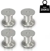 Fiqops 4X Möbelfüße Sofafuß Verstellbar Sockelfüße Gleitfuß Tischbeine Füße Tischfuß-Aluminium-180mm