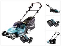 Makita DLM 382 RF2 Akku Rasenmäher 36 V ( 2x 18 V ) 38 cm 40 l + 2x Akku 3,0 Ah + Ladegerät