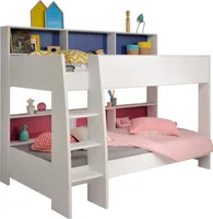 Hochbett Parisot TamTam Etagenbett 90x200 in weiß mit 2. Liegefläche und Regalen