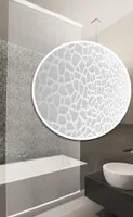 Maßanfertigung Halb-Kassetten Duschrollo Modell Milky Stone - Länge und Breite nach Maß