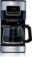 alpina Kaffeemaschine Filterkaffeemaschine 1,5L/12 Tassen - Coffee Machine mit Thermoskanne, Digitalanzeige, Timer und Warmhalteplatte - Einstellbare Kaffeestärke - Schwarz