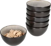 6x Reaktivní glazura Tmavá cementová miska na pudink 240ml Miska Šedá Ořechy Ovoce