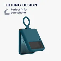 kwmobile Flip Soft Case kompatibel mit Samsung Galaxy Z Flip4 - Silikon Hülle für Foldable Handy - Handyhülle in Petrol matt