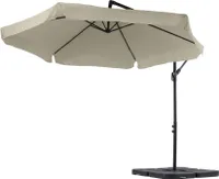 di volio Garten Sonnenschirm EMPOLI Ampelschirm mit Kurbelvorrichtung UV-Schutz Wasserabweisende Bespannung Sonnenschirm Schirm Gartenschirm Marktschirm - Beige