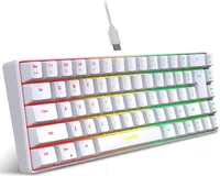 HXSJ V200 Wired K68 RGB Streamer Mini-Gaming-Tastatur, konfliktfreie Membrantastatur mit 19 Tasten, aber mechanisches Gefuehl fuer Spiel/Buero