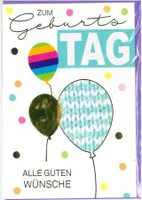 Geburtstag - Glückwunschkarte im Format 11,5 x 17 cm mit Umschlag