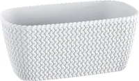 Blumenkasten Splofy für Innen- und Außenbereich Pflanzgefäß Innentöpfe Blumentopf Pflanzkübel Pflanzkasten, Farbe Weiß 297 mm
