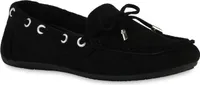 VAN HILL Damen Mokassins Slippers Bequeme Schleifen Profil-Sohle Schuhe 840893, Farbe: Schwarz, Größe: 39