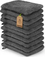 Frottier Waschhandschuhe 10er Pack 15x21cm, 100% Baumwolle, Anthrazit grau