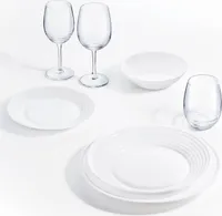 Luminarc TAFELSERVICE 6 osób 18 szt. zestaw naczyń szklanych serwis kombinowany biały