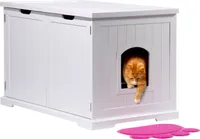 dobar Großer Design Katzenschrank "le XL", Katzenhöhle aus Holz, 95 x 54 x 57,5 cm, Weiß