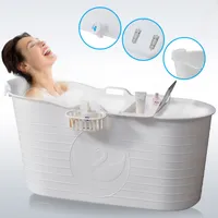 Schwänlein® Mobile Badewanne 123 x 51 x 63 cm XL, ideal für das kleine Badezimmer, stylisch und stimmungsvoll (Weiß)