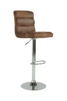 byLIVING Barhocker Phil 2er-Set, Metall verchromt, Vintage Stoff braun