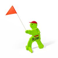 Step2 Benni Brems Warnfigur | Warnschild für Kinder in Neon Grün mit Fahne | Achtung spielende Kinder Warnpuppe KidAlert