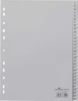 DURABLE Register A4 31-tlg. 1-31 geprägt PP, 652310 grau