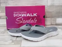 Skechers Damen Zehensteg Pantolette grau 35