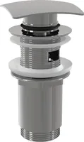 alcadrain Ablaufventil für die Waschbecken CLICK/CLACK 5/4" Ganzmetal mit Überlauf, kantig Stopfen
