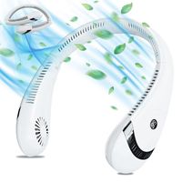 360 Grad Tragbarer Halsventilator Nackenventilator Tragbare Ventilator für Outdoor USB Fan Miniventilator Halsventilator Weiß