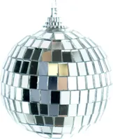 Weihnachtskugel Disco Silberfarben mit Spiegelplättchen Ø 6 cm