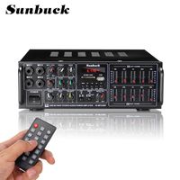 Sunbuck Mini-Verstärker, bluetooth V5.0, Audio-Stereo-Musik, 2.0-Kanal, HiFi-Leistungsverstärker, FM TF/USB-Empfänger für PC, Handy, TV
