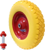 Schubkarrenrad pannensicher 4.00-8 / 4.80 mit Achse Ersatzrad Vollgummi Schubkarre PU