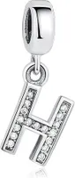 PANDACHARMS Anhänger Charm Buchstabe H, 925er Sterling Silber, passt zu Pandora