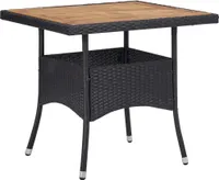 vidaXL 3-tlg. Garten-Essgruppe Schwarz Poly Rattan und Akazienholz