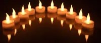 10er Set weiße LED Teelichter - Flackerlicht Kerzenlicht warmes gelb