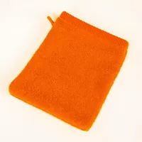 8 er SET ORANGE WASCHHANDSCHUH 500g/m² 100% BAUMWOLLE 15x21