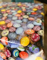 PVC Tischdecke Ostern Ostereier bunt Wachstuch - Eckig - Länge & Breite wählbar - abwaschbar, Größe:140 x 370 cm