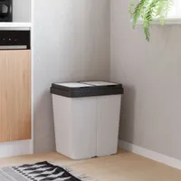 vidaXL Duo odpadkový kôš biely 2x25 l