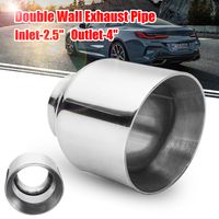 Auto Auspuff Auspufftopf Endrohr Endstück Rund Edelstahl Silber 63mm-101mm