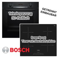 HERDSET Bosch Backofen + Induktionskochfeld autark 60cm Teleskopauszug 3D-Heißluft
