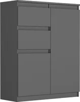 Komoda 98Cm Szafka 2 Szuflady Antracyt S-2