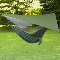 Topchances Camping-Hängematte mit Moskitonetz, Regenzelt und Baumgurten, 300 kg Tragkraft, Nylon-Hängematte mit Aufbewahrungstasche für Camping, Wandern, Garten, Reisen, Outdoor-Rucksack