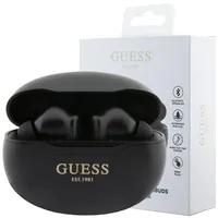 Guess True Wireless Classic EST BT5.3 - slúchadlá TWS + nabíjacie puzdro (čierne)