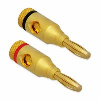 Bananenstecker Lautsprecher Stecker schraubbar 4 mm Hifi 24K vergoldet 2-20 Stk[2 Stück]
