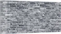 DEQORI Küchenrückwand Glas 100x50 cm 'Graue Ziegeltexturen' Spritzschutz Bad Rückwand Küche
