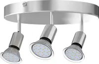 MONZANA® LED Deckenstrahler Spot Lampe 3 flammig rund 9W schwenkbar GU10 mit Leuchtmittel Spotleuchte Deckenlampe Leuchte