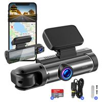 Fleau Tech Dashcam fürs Auto – Inkl. WLAN und App – Fahrtenschreiber mit Doppelobjektiv – Bewegungserkennung und Parkmodus – G-Sensor – Full HD – 170°