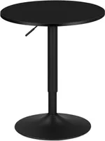 WOLTU Bartisch Stehtisch, höhenverstellbar, aus MDF Metall, Schwarz