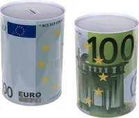 Pokladnička na peniaze 100 eurová bankovka 100 € kovová pokladnička