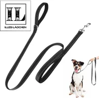 Hundeleine mit Doppelgriff robust in schwarz 150 cm Länge