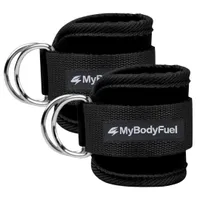 MyBodyFuel Knöchelriemen Fitness, Ankle Strap für Kabelzug, Knöchelband für Beintraining, 2 Stück (Schwarz)