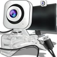 Webkamera Webcamera Webová kamera s mikrofónom Stereo korekcia svetla Webová kamera USB HD FaceTime Zoom Počítač PC Laptop Windows Mac Biely Retoo