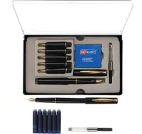 Kurtzy Füller Set Kalligraphie Set mit 6 Federn, Tintenpatronen und Tinten Adapter (14-Teilig) – Feder zum Schreiben mit Tinte Blau Schreibfeder