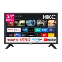 HKC  HV24H1 Fernseher 24 Zoll (60 cm) Smart TV mit Netflix, Prime Video, Rakuten TV, DAZN, Youtube, UVM, Wifi, Triple-Tuner DVB-T2 / S2 / C, Dolby Audio