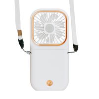 Halskettenventilator Tragbare Mini-Ventilatoren Faltbarer Haengeventilator Wiederaufladbarer USB-Ventilator mit 3 Geschwindigkeiten und Telefonhalter fuer Reisen im Freien