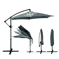 Deuline® Alu 360° drehbare Ampelschirm Ø300cm Sonnenschirm mit Schutzhülle Kurbelschirm UV50+ Gartenschirm Marktschirm Mallorca-Elite 521815