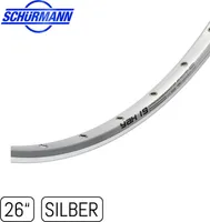 windmeile | Schürmann YAK Felge, 26 Zoll, in Silber, ungeöst, Hohlkammerfelge, Autoventil/ Schrader-Ventil, E-Bike, Elektro Fahrrad, Pedelec